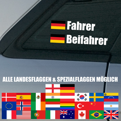 Autoaufkleber name flagge - autoaufkleber, +