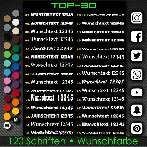Wunschtext aufkleber 20cm - 2x,