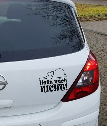 Auto aufkleber hetz mich - hetz,