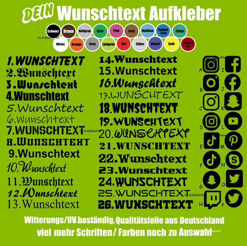 10cm wunschtext aufkleber auto - aufkleber,