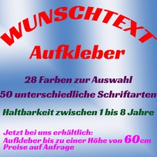 Wunschtext Aufkleber 20cm