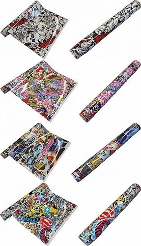 Stickerbomb folie - 8.8€/m²,