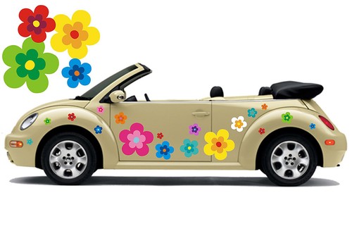 Hippie blumen auto aufkleber - hippie,