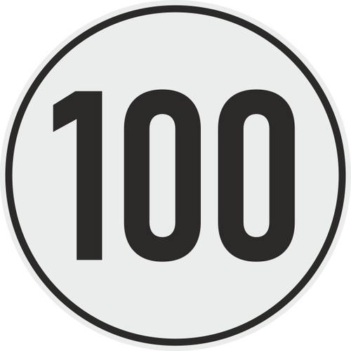 Aufkleber 100 h - 100, km/h