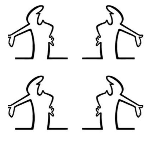 Männchen links rechts - , links/rechts