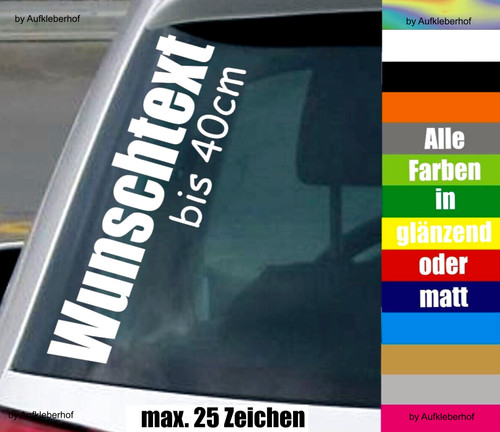 40cm wunschtext aufkleber - 40cm, auto