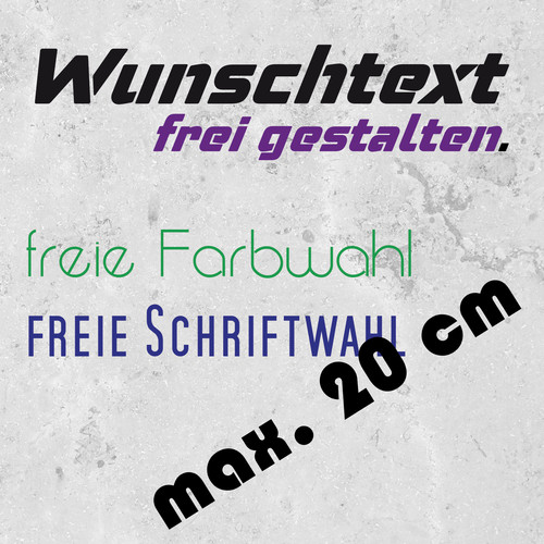 20cm wunschtext aufkleber - 20cm,
