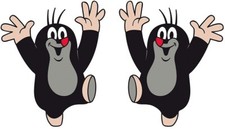 2x Kleiner Maulwurf Aufkleber