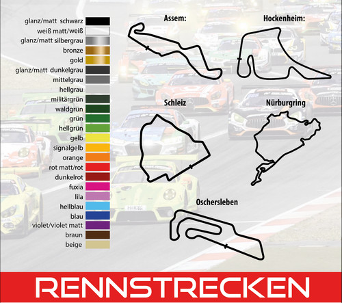 Rennstrecken aufkleber auto - rennstrecken,