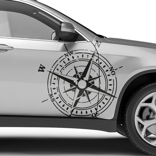Auto aufkleber grunge kompass - aufkleber,