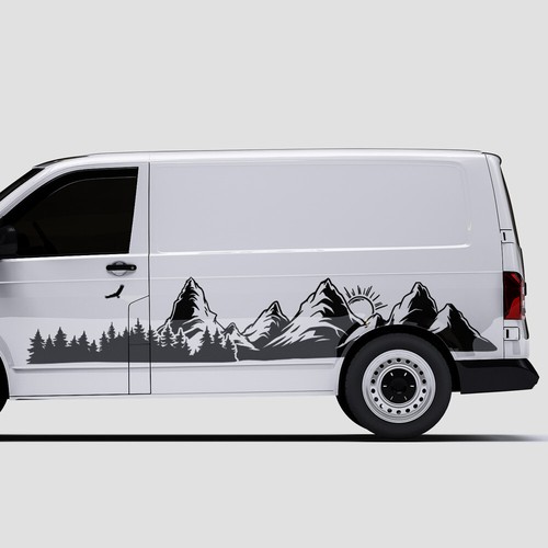 Auto aufkleber berge bäume - auto,